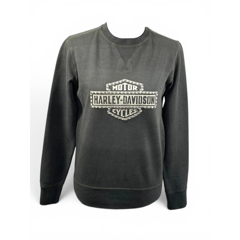 Harley Davidson Women's Studded Logo Pullover Sweatshirt 99064-20VW Gray Sz XL - Picture 2 of 4